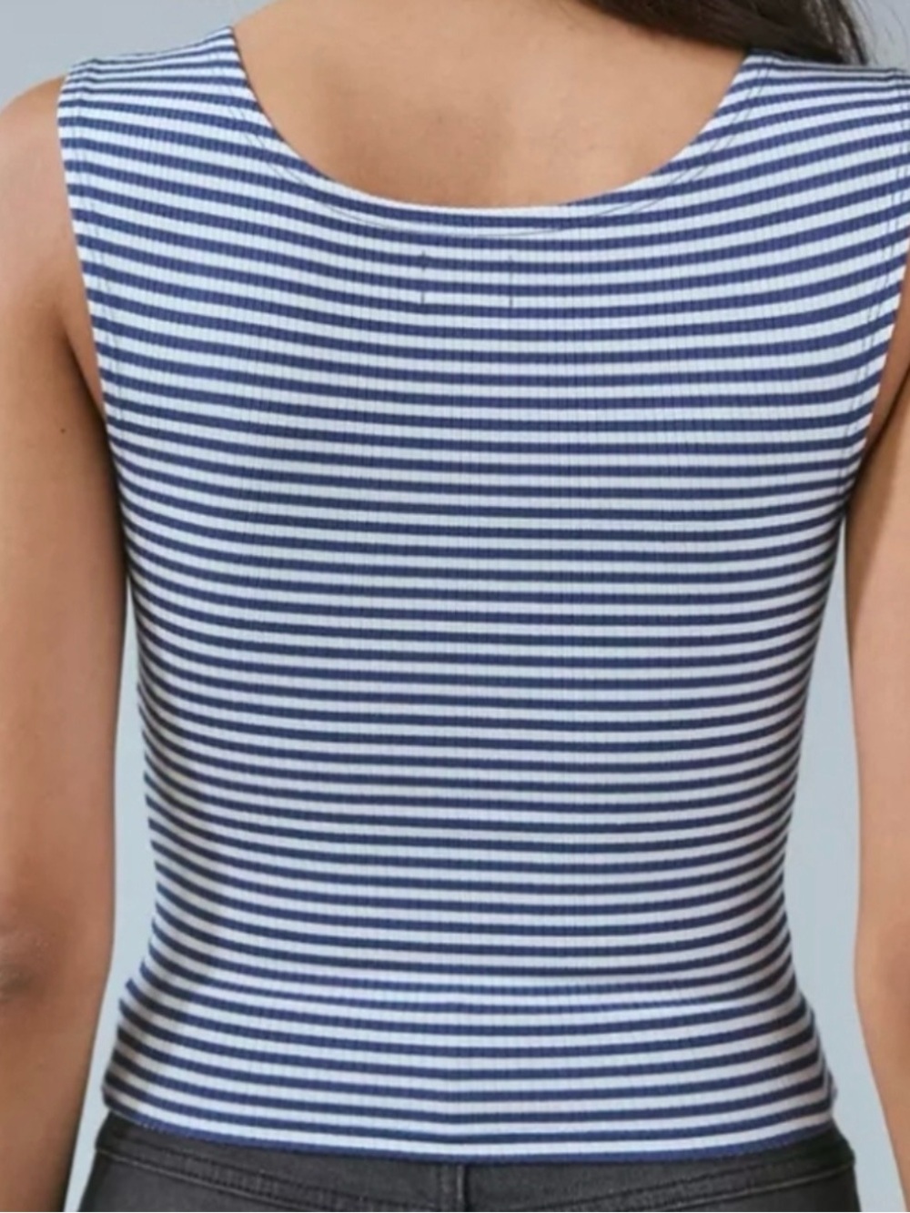 Urban Outfitters BDG Blue & White Striped Square-Neck Tank - Picture 2 of 4
